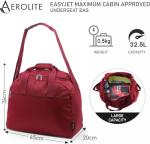 Aerolite Easyjet 45x36x20 Maximum Size Carry On Holdall Travel Duffel Bag Cabin Luggage Lightweight Under Seat Flight Bag with 5 Year Warranty, (Wine)