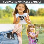 Digital Camera - 1080P FHD 44MP with 2.4" LCD Screen Compact Portable Vlogging Photo Camera with 32gb SD Card 16X Digital Zoom for Kids Teen Students Beginner (Upgrade Black)