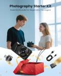 Digital Camera 4K 64MP Compact Camera with Dual Lens,2000mAh Battery,2.8" IPS Screen,18X Digital Zoom,32GB Micro SD Card and OTG Adapter Auto-Focus Small Camera for Kids,Teenagers,Beginners,Black