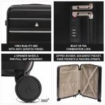 Aerolite Medium 24in 67L Lightweight ABS Hard Shell 4 Wheel Spinner Travel Hold Checked Check in Luggage Suitcase (Black)
