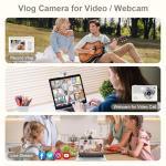 Digital Camera - 68MP Autofocus with 2.8" LCD Screen 16X Digital Zoom Anti-Shake Photography Vlogging Compact Photo Camera with 32gb SD Card for Kids Students Beginners Teens (White+Silver)
