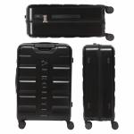Aerolite Medium 24in 67L Lightweight ABS Hard Shell 4 Wheel Spinner Travel Hold Checked Check in Luggage Suitcase (Black)