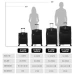 Aerostar Extra Large 32” Lightweight Softshell Expandable Suitcase, Integrated Combination Lock, 4 Wheels Check in Luggage for 30kg (Black, 162 litres)