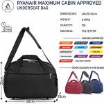 Aerolite 40x20x25cm Ryanair Maximum Size Premium Lightweight Foldable Under Seat Flight Travel Carry On Hand Cabin Luggage Duffel Bag Holdall 40x20x25 (Black, Set of 2)