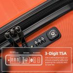ATX Luggage Medium Suitcase on 4 Dual Spinner Wheels Super Lightweight ABS Hard Shell Hold Check in with Built-in TSA Lock (Orange, 65Liter)