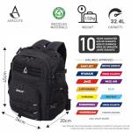 Aerolite 45x36x20cm Easyjet Maximum 32L Tactical Backpack Eco-Friendly Shower-Resistant Camping Hiking Trekking Travel Carry On Hand Cabin Luggage Flight Rucksack Bag 45x36x20 Easyjet Approved Black