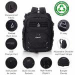Aerolite 45x36x20cm Easyjet Maximum 32L Tactical Backpack Eco-Friendly Shower-Resistant Camping Hiking Trekking Travel Carry On Hand Cabin Luggage Flight Rucksack Bag 45x36x20 Easyjet Approved Black