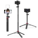 ULANZI MT-44 Mobile Phone Camera Tripod 147cm 3-in-1 Selfie Stick with Bluetooth Remote, 360° Ball Head, Cold Shoe Mount, 1/4" Thread, Compact Travel Tripod for DSLR Cameras Action Cameras Smartphone