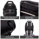 Aerolite 40x20x25 Ryanair Size Backpack Trolley Bag with 2 Wheels Recycled Eco-Friendly Cabin Luggage Approved Extendable Handle Travel Carry On Flight Rucksack with 10 Year Warranty (Quilted)
