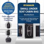 Aerolite 40x20x25 Ryanair Size Backpack Trolley Bag with 2 Wheels Recycled Eco-Friendly Cabin Luggage Approved Extendable Handle Travel Carry On Flight Rucksack with 10 Year Warranty (Quilted)
