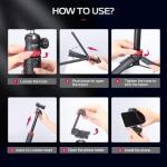 ULANZI MT-44 Mobile Phone Camera Tripod 147cm 3-in-1 Selfie Stick with Bluetooth Remote, 360° Ball Head, Cold Shoe Mount, 1/4" Thread, Compact Travel Tripod for DSLR Cameras Action Cameras Smartphone