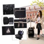 Aerolite 40x20x25 Ryanair Size Backpack Trolley Bag with 2 Wheels Recycled Eco-Friendly Cabin Luggage Approved Extendable Handle Travel Carry On Flight Rucksack with 10 Year Warranty (Quilted)