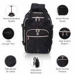 Aerolite 40x20x25 Ryanair Size Backpack Trolley Bag with 2 Wheels Recycled Eco-Friendly Cabin Luggage Approved Extendable Handle Travel Carry On Flight Rucksack with 10 Year Warranty (Quilted)