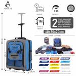 Aerolite 40x30x20 Carry On Luggage, 2-Wheel Trolley & Backpack for Ryanair & Wizz Air Under Seat Allowance