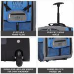 Aerolite 40x30x20 Carry On Luggage, 2-Wheel Trolley & Backpack for Ryanair & Wizz Air Under Seat Allowance