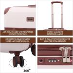 Aerolite Ultra Quiet 8 Wheel Stylish Classic Retro Vintage Style ABS Hard Shell Carry On Hand Cabin Luggage Suitcase with 4 Dual Hinomoto Wheels & TSA Lock 55x35x20, Cream