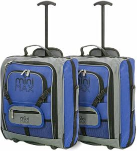Aerolite MiniMAX 30L EasyJet 45x36x20 Maximum Size Cabin Hand Luggage Under Seat Trolley Backpack Carry On Cabin Hand Luggage Bag with 2 Year Warranty Set of 2