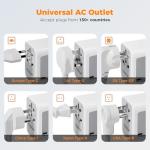 Universal Adapter, TESSAN Worldwide Travel Plug Adaptor with 2 USB A and 3 USB C Ports, International Travel Adapter for EU, UK, USA, AU, Power Socket Charger for Multi Countries