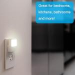 GE White Always-On LED Night Light, Plug into Wall, Compact, Soft Glow, UL-Listed, Ideal for Bedroom, Nursery, Bathroom, Hallway, 11311, 2 Pack