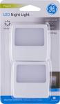 GE White Always-On LED Night Light, Plug into Wall, Compact, Soft Glow, UL-Listed, Ideal for Bedroom, Nursery, Bathroom, Hallway, 11311, 2 Pack