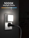 L LOHAS LED Night Lights Plug into Wall 2-Pack, 0.3W Plug in Night Light, Dusk to Dawn, 5000K Daylight White Bright Nightlight Auto-On/Off for Adults Kids Room Bedroom Bathroom Hallway Kitchen Non-Dim