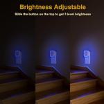 YUNLEX 2 Pack Plug in Dimmable Night Light, Blue Nightlight, Auto Dusk to Dawn Sensor, LED Night Light, Soft Glow, Diffused Light for Bathroom, Hallway, Stairs, Kitchen, Bedroom