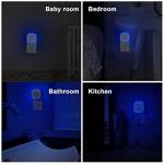 YUNLEX 2 Pack Plug in Dimmable Night Light, Blue Nightlight, Auto Dusk to Dawn Sensor, LED Night Light, Soft Glow, Diffused Light for Bathroom, Hallway, Stairs, Kitchen, Bedroom