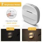 L LOHAS LED Night Light Plug in, Foldable Night Lights Plug into Wall with Dusk to Dawn Sensor, 2 Brightness Level, Ideal Nightlight for Bathroom, Hallway, Kitchen, 3000K Soft White, 2 Pack