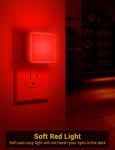 Red Night Light,JandCase Red NightLight[2 Pack],0.3W LED Night Light with Auto Light Sensor,Night Lamp Plug into Wall for Bedroom,Corridor,Hallway,Non-dimmable