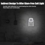 WEEKUU LED Night Lights Plug into Wall, Indirect Soft Dimmable Night Light with Dust to Dawn Sensor, White Nightlight for Bedroom,Bathroom,Kitchen,Stairs,Hallway,Travel, 4 Packs, White