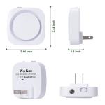 WEEKUU LED Night Lights Plug into Wall, Indirect Soft Dimmable Night Light with Dust to Dawn Sensor, White Nightlight for Bedroom,Bathroom,Kitchen,Stairs,Hallway,Travel, 4 Packs, White