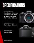Canon EOS R100 + RF-S 18-45mm F4.5-6.3 IS STM Lens - Compact Mirrorless Digital Camera - 24.1 MP, 4K Video - 6.5fps Continuous Shooting - Face & Eye Detection, Bluetooth, Wi-Fi - Camera Bag+64GB Card