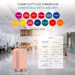 Flight Knight Cabin Suitcase 55x35x20, Lightweight Carry On Bag for Over 100 Airlines- Ryanair, EasyJet, British Airways, Virgin Atlantic - Small Durable Hand Luggage, ABS Hard Shell- TSA Lock