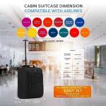 Flight Knight Carry On Cabin Suitcase easyJet Underseat Approved 2 Wheels Lightweight Bag Ideal for Airline Travel 45x36x20cm
