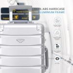 Flight Knight Premium Travel Suitcase - 8 Spinner Wheels - Built-in TSA Lock Lightweight Aluminium Frame, ABS Hard Shell Carry on Check in Luggage Highly Durable - Approved for Over 100 Airlines