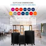 Flight Knight Premium Lightweight Suitcase - Built-in Side Lock - 8 Spinner Wheels - ABS Hard Shell Carry On Or Check in Luggage - Highly Durable - Approved for Over 100 Airlines