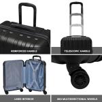 Flight Knight Premium Lightweight Suitcase - Built-in Side Lock - 8 Spinner Wheels - ABS Hard Shell Carry On Or Check in Luggage - Highly Durable - Approved for Over 100 Airlines