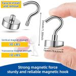 FINDMAG Magnetic Hooks, 6 Pack Strong Neodymium Magnet Hooks, Strong Magnetic Hooks for Fridge, Magnetic Hooks for Cruise, Strong Magnet with Hooks for Hanging, Kitchen, Bathroom, Garage, Grill