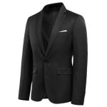 Allthemen Mens 2 Piece Suit Slim Fit Dinner Wedding Tuxedo Suits Classic Business Jacket Trousers Black M
