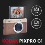 KODAK Pixpro C1 – Ultra-Compact Digital Camera | 13MP BSI CMOS, 4X Zoom, 2.8" LCD Screen, LED Flash – Marron