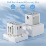 Universal Adapter, TESSAN Worldwide Travel Plug Adaptor with 2 USB A and 3 USB C Ports, International Travel Adapter for EU, UK, USA, AU, Power Socket Charger for Multi Countries