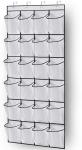 MISSLO Over the Door Shoe Storage Organiser Hanging Shoe Rack Holder 24 Large Mesh Pockets for Wardrobe Door Tidy with Hanger(White)