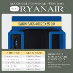 Hayayu Cabin Bag 40x20x25 for Ryanair Underseat Carry-ons Bag Hand Luggage Bag Travel Backpack Cabin Size 20L