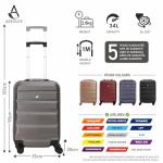 Aerolite Lightweight 55cm Hard Shell 34L Travel Carry On Hand Cabin Luggage Suitcase 4 Wheels,