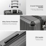 COOLIFE Suitcase Trolley Carry on Hand Cabin Luggage Hard Shell Suitcase Lightweight ABS Material with TSA Lock Telescopic Handle and 4 Dual Spinner Wheels (White, 20 Inch)