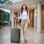 COOLIFE Suitcase Trolley Carry on Hand Cabin Luggage Hard Shell Suitcase Lightweight ABS Material with TSA Lock Telescopic Handle and 4 Dual Spinner Wheels (White, 20 Inch)