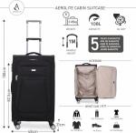 Aerolite Large 30in Ultra Strong & Light Reinforced Lightweight 8 Wheel Eco Friendly Travel Checked Check in Hold Luggage Suitcase with TSA Lock (Black)
