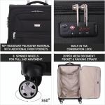 Aerolite Large 30in Ultra Strong & Light Reinforced Lightweight 8 Wheel Eco Friendly Travel Checked Check in Hold Luggage Suitcase with TSA Lock (Black)
