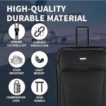 FLYMAX 26" Medium Suitcase Lightweight Luggage Expandable Hold Check in Travel Bag on Wheels Black 69L
