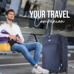 FLYMAX 26" Medium Suitcase Lightweight Luggage Expandable Hold Check in Travel Bag on Wheels Black 69L